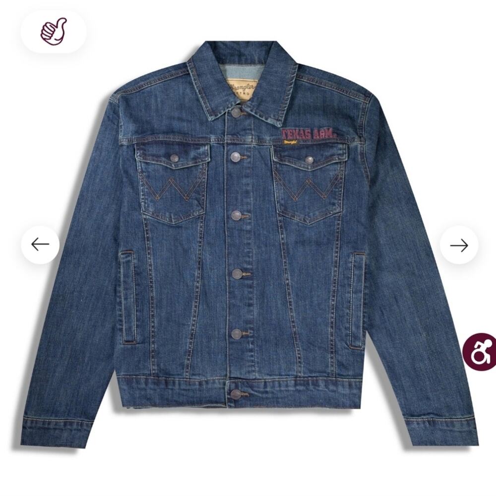 NWT Wrangler Retro Texas A&M Denim Jacket (S)